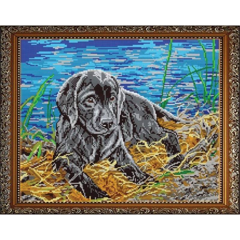 'Лабрадор' 38x30 см набор на атласе для вышивания чешским бисером ВЛ-034П