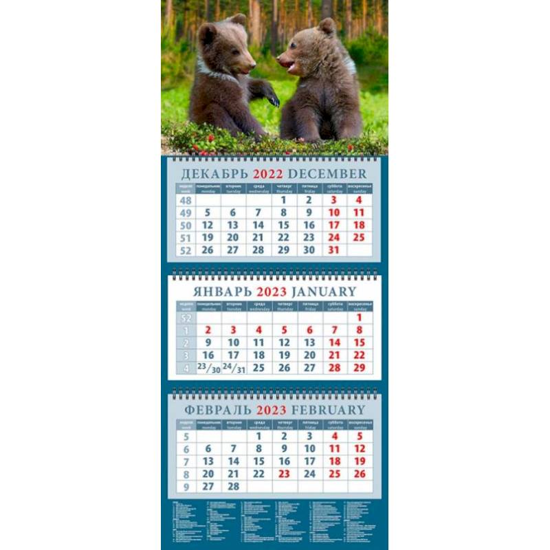 Календарь Забавные медвежата, на 2023 год