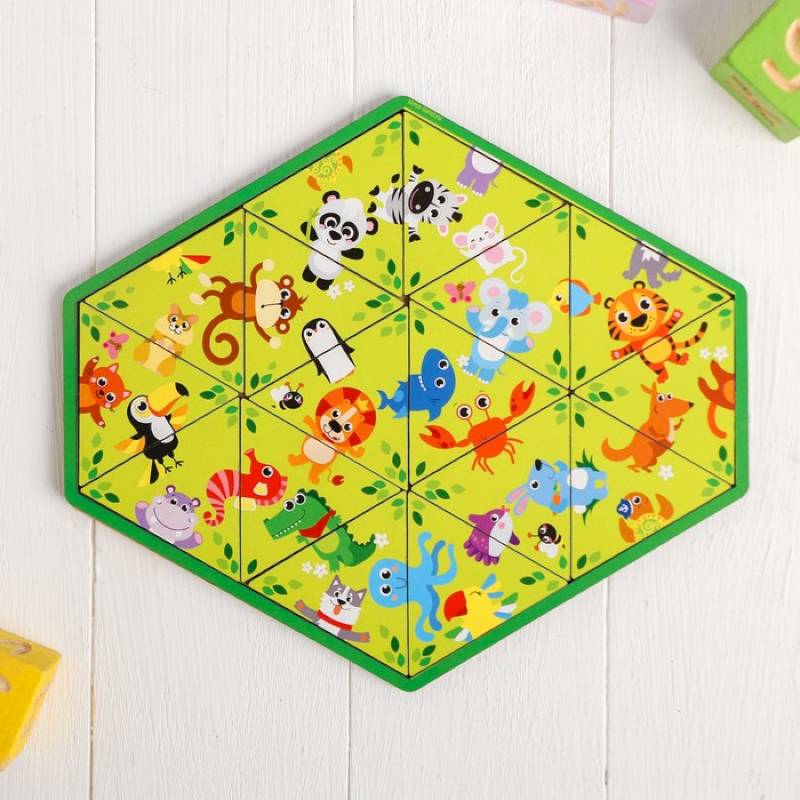 Головоломка 'Животные зоопарка', пасьянс