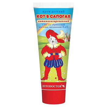 Крем детский Фитодоктор Кот в сапогах с витаминами А и Е,  75 г