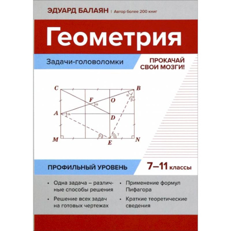 Математика. Алгебра. Геометрия, книга Геометрия. Прокачай свои мозги! 7-11 классы. Задачи-головоломки. Профильный уровень купить по скидке
