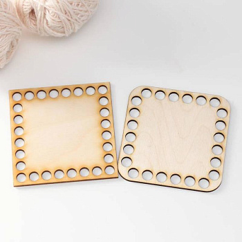 Заготовка для вязания 'Квадрат' 10 см фанера МИКС