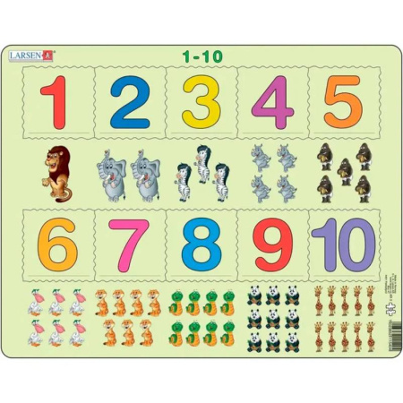 Обучение счету. Математика, книга Пазлы на подложке. Счёт от 1 до 10 купить по скидке