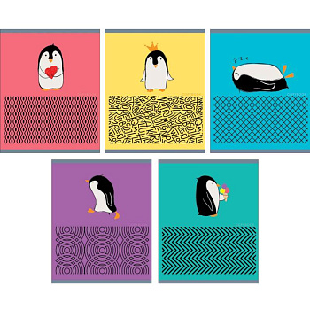 Тетрадь 'Приключения пингвина', А5, 48 листов, клетка