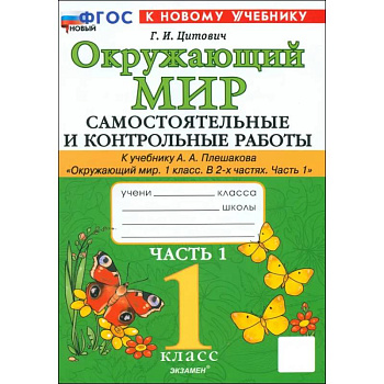 Окружающий мир. 1 класс. Самостоятельные и контрольные работы к учебнику А. А. Плешакова. Часть 1