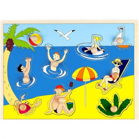 Книжки-мозаики, паззлы, книга Рамка-пазл 'На пляже' купить по скидке