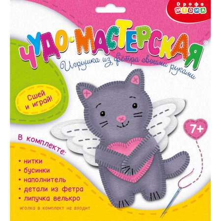 Прочие книжки-игрушки, книга Игрушка из фетра. Котик с сердечком купить по скидке