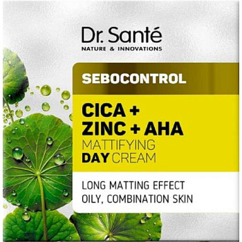 Матирующий дневной крем для лица Dr.Sante Sebocontrol Цика + Цинк + АНА, 50 мл